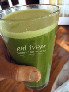 Hot Granny Green Juice in a Glass - enLiven Wellness Coaching